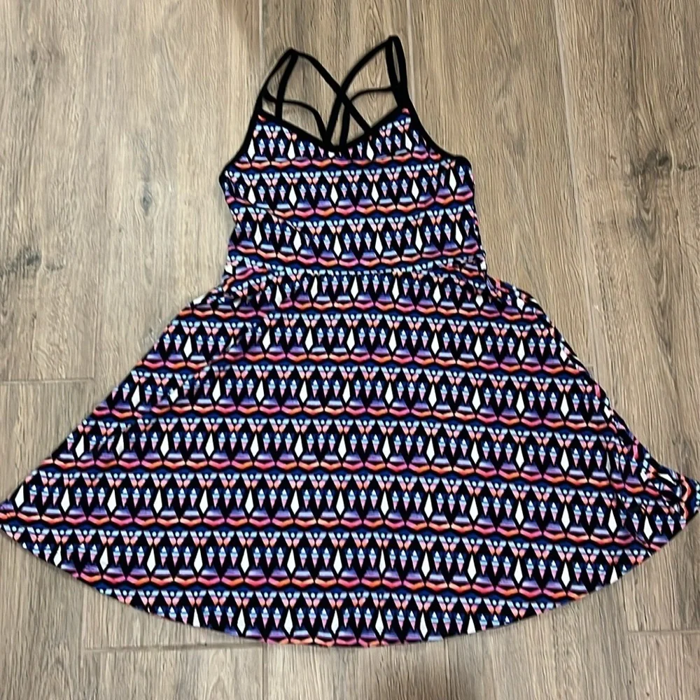 Vintage Y2K Pink Dress Victoria Secret Skater Aztec Print Flowy Mini Midi 90’s